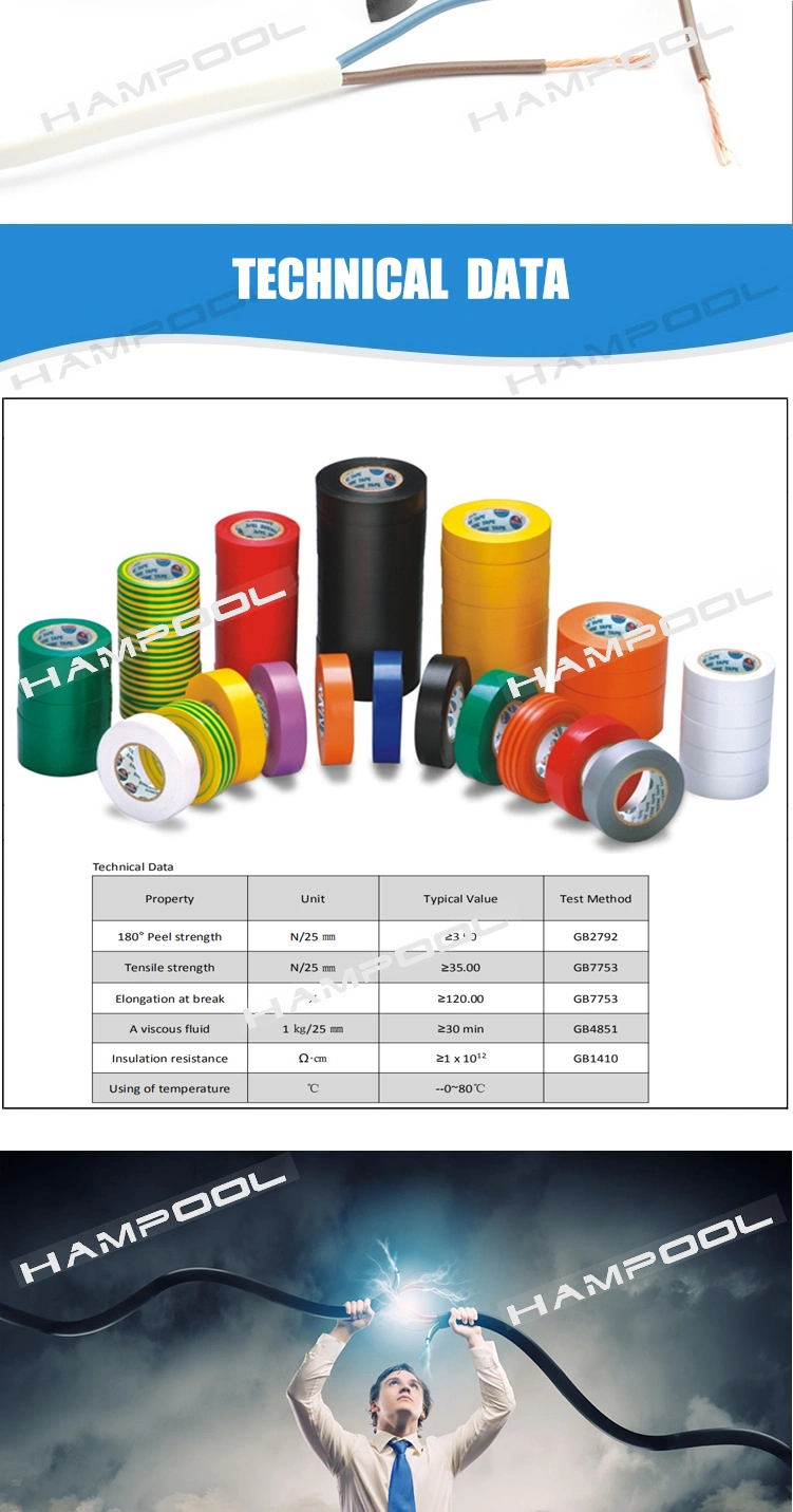 Electrical Tape Electrical Insulating PVC Tape Roll Insulation Tape